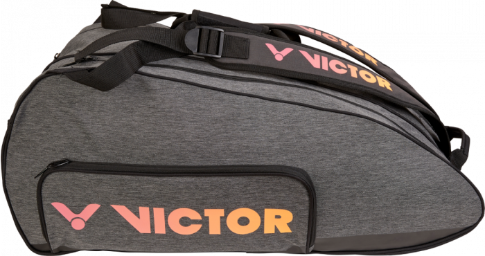 Victor 12 Racket Bag Coral & Grey