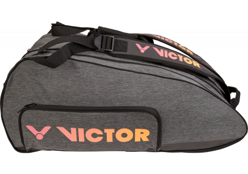 Victor 12 Racket Bag Coral & Grey